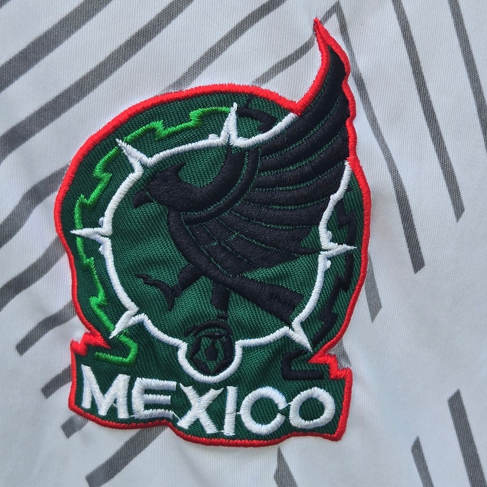 Mexico National Team Soccer Jersey White Green Red Geometric Pattern Mens XL - Picture 6 of 7
